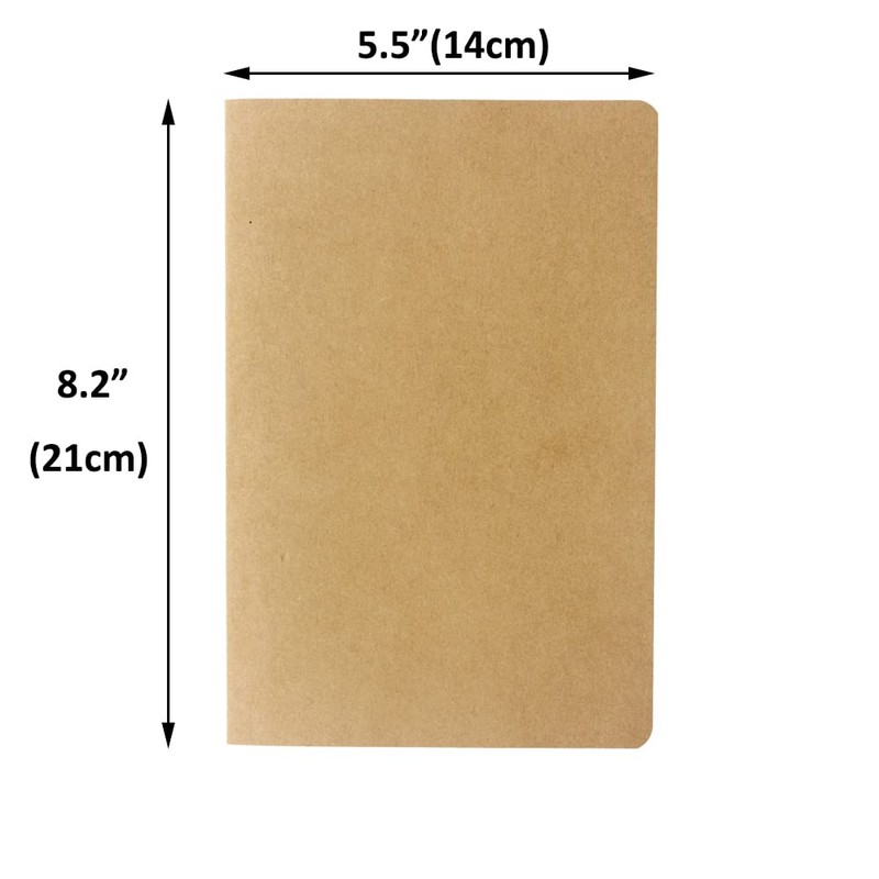 ZMCYN 12 Pack A5 Graph Paper Notebook 14x21cm, Kraft Cover