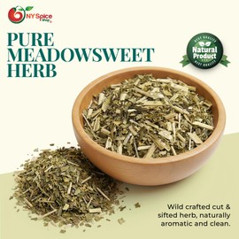 NY Spice Shop Meadowsweet Herb Cut & Sifted - 4 Ounce (Filipendula ulmaria) Natural Dried Meadowsweet Bulk Tea Herb in Resealable Packaging