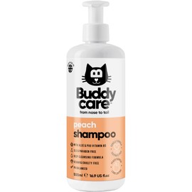 Buddycare Peach Cat Shampoo - Deep Cleansing Shampoo for Cats - Fruity Scented - with Aloe Vera and B5 (16.90oz)