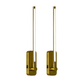 2-Pack Battery Operated Wall Sconces,Wireless Wall Light with Remote Control Rechargeable Golden Battery Wall Sconce 350°RotateLamp Sizes: Middle, Lamp Power(W): 2, Body color: Golden