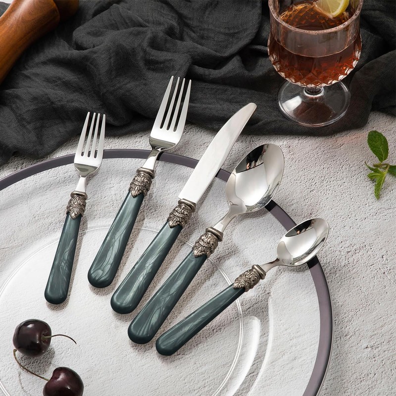 CATHYLIN 20 pieces 18/10 Stainless Steel Silverware Sets With Deep