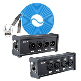 LyxPro 4 Channel 3 Pin Multi Network XLR Cable Breakout M&F to RJ45 Ethercon 50 Feet CAT6 Shielded Ethercon RJ45 for Audio, Sound and Lighting Cable