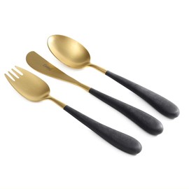 Cutipol Alice Set (ALICE SET) Children's Cutlery (Black x Gold)