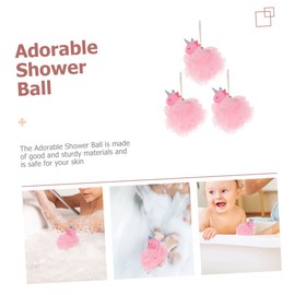 TOVINANNA 3pcs Adorable Cartoon Bath Mesh for Boy Girl Exfoliating Shower Bubble Soft Pe Material for and Fun Bath Activities