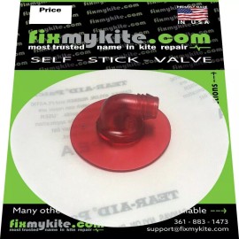 FixMyKite Self Stick CORE Kites Mega Patch One Pump Kite Repair Valve - Red
