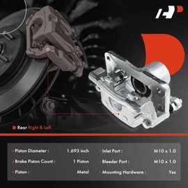 A-Premium Disc Brake Caliper Assembly with Bracket Compatible with Select Kia Models - Sedona 2015 2016 2017 2018 2019 2020 2021 V6 3.3L - Rear Driver and Passenger Side