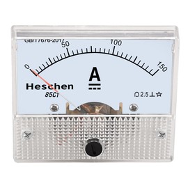 Heschen 85C1-150V Rectangle Panel Mounted Voltage Meter Voltmeter Tester DC 0-150V Class 2.5 White