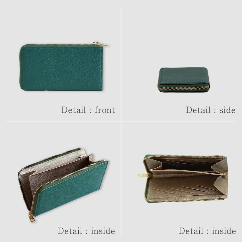 COTOCUL Women's Small Long Wallet, Genuine Leather, Italian Leather, Holds