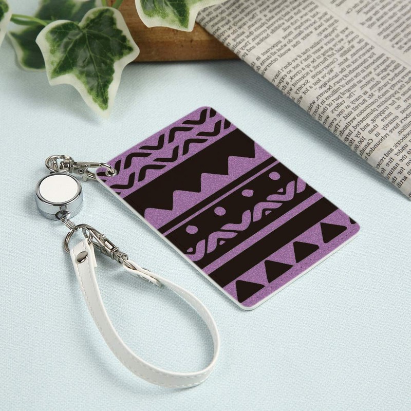 [Pretimo] Pass Case, 1 Pocket, Reel Included, Native Pattern, Purple,