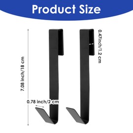 Sibba Erweiterte Duschtürhaken, 7" Edelstahl-Handtuchhaken, 2er-Pack über Glastürhaken für Badezimmer, Robuste, Bohrfreie Verlängerte Duschhandtuchhaken für Rahmenlose Glasduschtür 0,47" (12 mm)