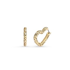 COACH Womens Signature Quilted Heart Hoop Earrings