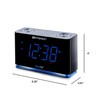 Emerson CKS1507 Smartset Radio Alarm Clock, 1.4" Blue LED Digital