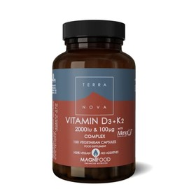 Terranova Vitamin D3 & K2 2000iu Vegan Bone & Teeth Health 100 Capsules