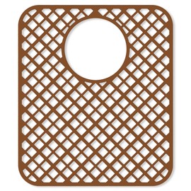 BEHOK 2 Pack Silicone Sink Protectors for Kitchen Sink, Lozenge Pattern 13 x 11 Inches Sink Mat, Non-Slip and Durable Sink Protector Silicone, Rear Drain, Coffee