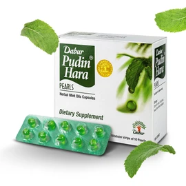 Dabur Pudin Hara Pearls - Daily Digestive Care Supplements for Men and Women, Helps Abate Symptoms of Bloating, Acidity, Flatulence and Indigestion for Digestive and Gut Health, 10 Count (Pack of 1)