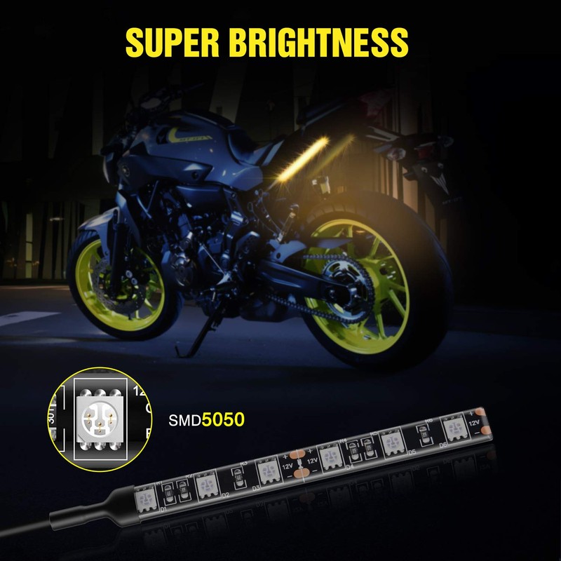 Nilight 2PCS 6-5050-SMD Waterproof Flexible Turn Signal Backup License Plate