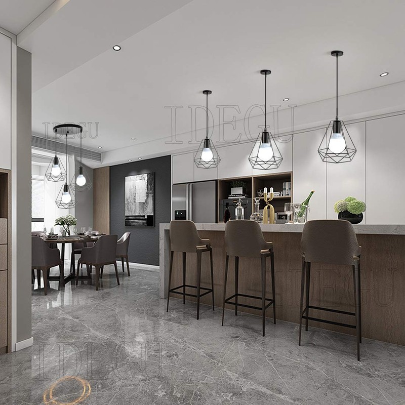 iDEGU 20cm Vintage Pendant Light Chandelier Metal Cage Pendant Lamp