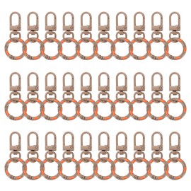 QUARKZMAN 30 Stück Hummerklaue Karabiner Schlüsselanhänger Schwenk Trigger Clips Zinklegierungen Bunte Schlüsselanhänger Clip Snap Haken Splint Ringe für DIY Schmuckherstellung, Braun