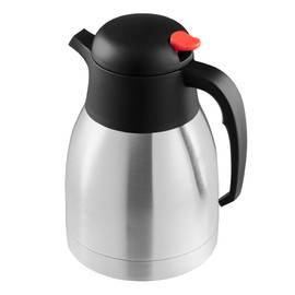 Innoteck Essentials 1.5L Vacuum Jug - with Push Button and Handle - Stainless Steel Jug - Vacuum Thermal Flask - Double Walled - Tea, Coffee and Beverage Dispenser - Suitable for Hot & Cold Drinks