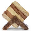 Ajuny Wooden Square Drink Coasters with Holder Set of 4
