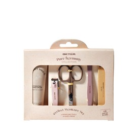 Beter - Pure Harmony Manicure Set, 4-Piece Set (Nail File, Tweezers, Nail Scissors, Nail Clipper) + Hand Cream and Cloth Bag, Perfect for Gift, Christmas, Nail and Hand Care Kit