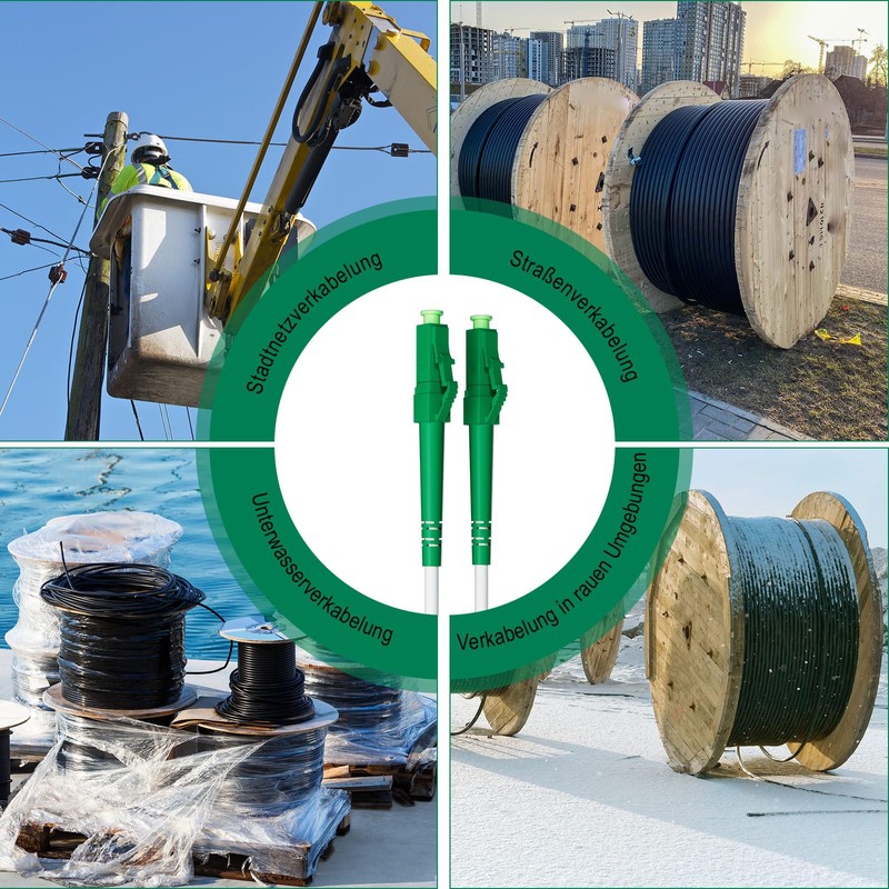 8ternityFiber Armoured Fibre Optic Cable LC to LC 15M/49FT, Armoured