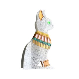 Funny Egyptian Cat Hair Clip,Acetate Claw Clips,Big Hair Clips for Women,Fashion Hair Clips for Girl,White