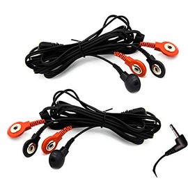 Leads for TENS/EMS Machines 2.5mm Connection 4-Stud Connectors 1 Pair Red/Black