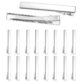 MECCANIXITY 150Pcs Alligator Hair Clips, 55 x 8 Mm(LxW) Silver Metal Curls Clips for Hair, Bow Making, Hairdressing Grip DIY Accessories Hairpins