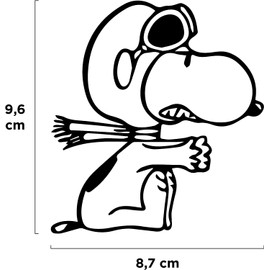 Gift Island Sticker Snoopy Pilot - Snoopy Pilot - Sticker for Cars and Motorcycles - Sticker for Bedroom - Suitable for All mac Models - Funny Pattern - Dimensions 9 x 10 cm (Black)