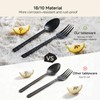 KINGSTONE 20 Pcs Black Hammered Silverware Set for 4, 18/10