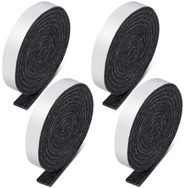 Zonon 4 Rolls 1/2 x 240 Inch Felt Strips with Adhesive Backing Felt Tapes Felts Furniture Strips Self Stick Heavy Duty Polyester Pads for Furniture, Protecting Floors, Windows and DIY(Dark Grey)