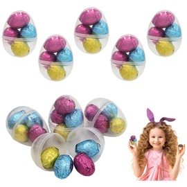 Fruidles Easter Eggs Filled with Chocolate Eggs, Multicolored Foil Wrapped Milk Chocolate, Kosher Certified Dairy (Pack of 48)