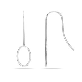 LeCalla 925 Sterling Silver Oval Shaped Light-Weight Dainty Threader Wire Teardrop Dangler Earrings for Women