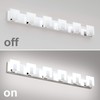 Aipsun 6 Lights Modern LED Bathroom Vanity Light Acrylic Stainless