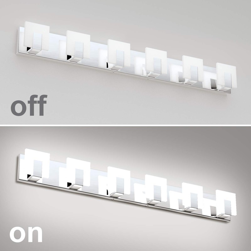 Aipsun 6 Lights Modern LED Bathroom Vanity Light Acrylic Stainless