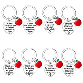 Nimteve 8PCS Appreciation Gifts Teacher Keyring Gifts Thank You Gifts for Teachers Gifts for Teachers Birthday Graduation Retirement Teacher Keyring Teacher Appreciation Gifts