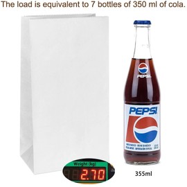 KEYYOOMY 50 CT Small Paper Gift Bags White Party Favor Kraft Paper Bags for Party