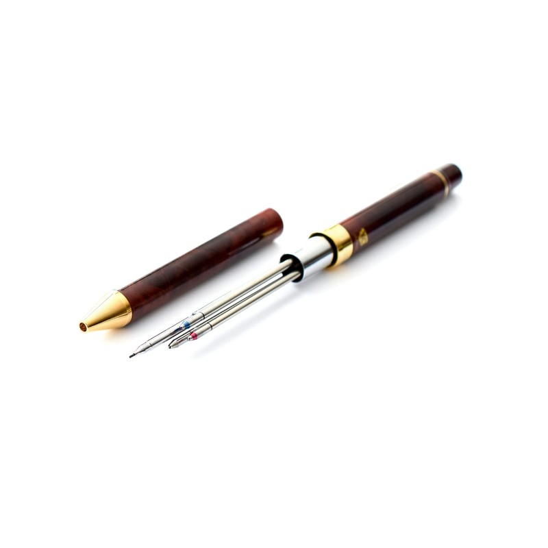 Yasutomo Quadpoint Twist Pen, Brown Marble (TP30BR)