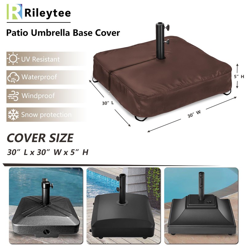 Rileytee Patio Umbrella Base Cover,Outdoor Heavy Duty 600D Waterproof Anti-UV