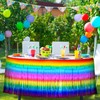 Tudomro 2 Pack 31 x 118 Inch Rainbow Plastic Table