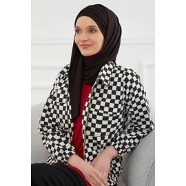 Aisha's Design Instant Hijab Scarves for Women, 95% Cotton Pretied Bonnet Turban & Jersey Shawl Head Wrap, Black