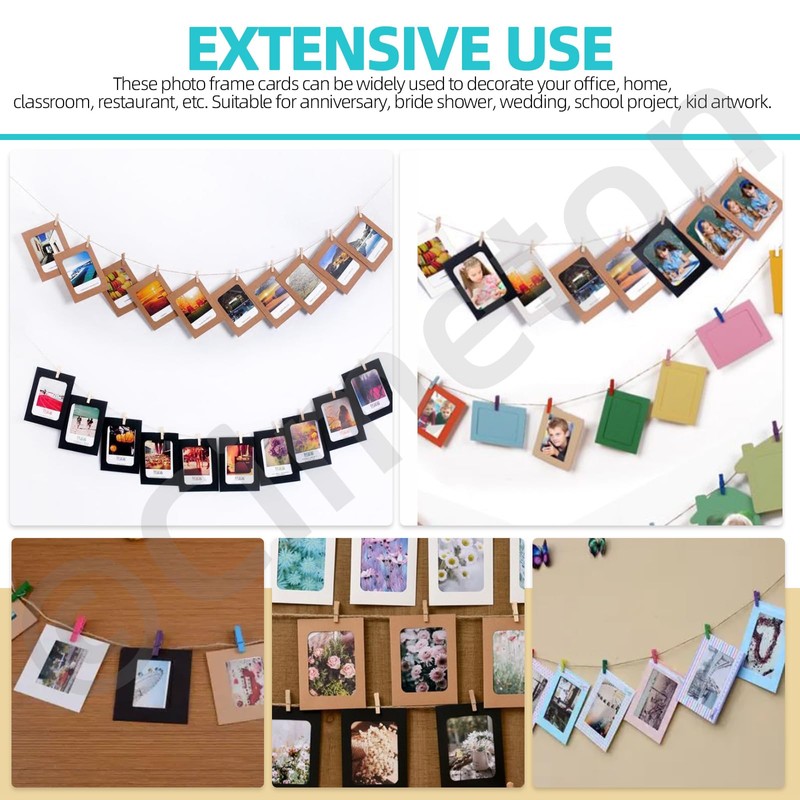 Cimeton 50Pcs Brown Paper Picture Frames 3" 4" 5" 6"