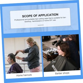 HONMEET Barber Cape Hair Cutting Cape for Salon Barber Hair Dyeing Styling Fabric Blue Anti-Static Pusher