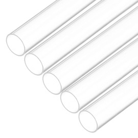Rebower Plastic Pipe Rigid Polycarbonate Round Tube Clear, [for Lighting, Models, Water Plumbing] - 0.4x0.4"(10x11mm), 10"(250mm) Length/Transparent / 5 Pcs