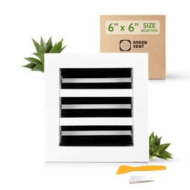 Vent Cover 6x6 - Decorative Aluminum Air Vent Covers for Wall and Ceiling, Register Vent Cover, Wall Register, Linear Slot Diffuser, Quiet Operation HVAC Cover for Home - White