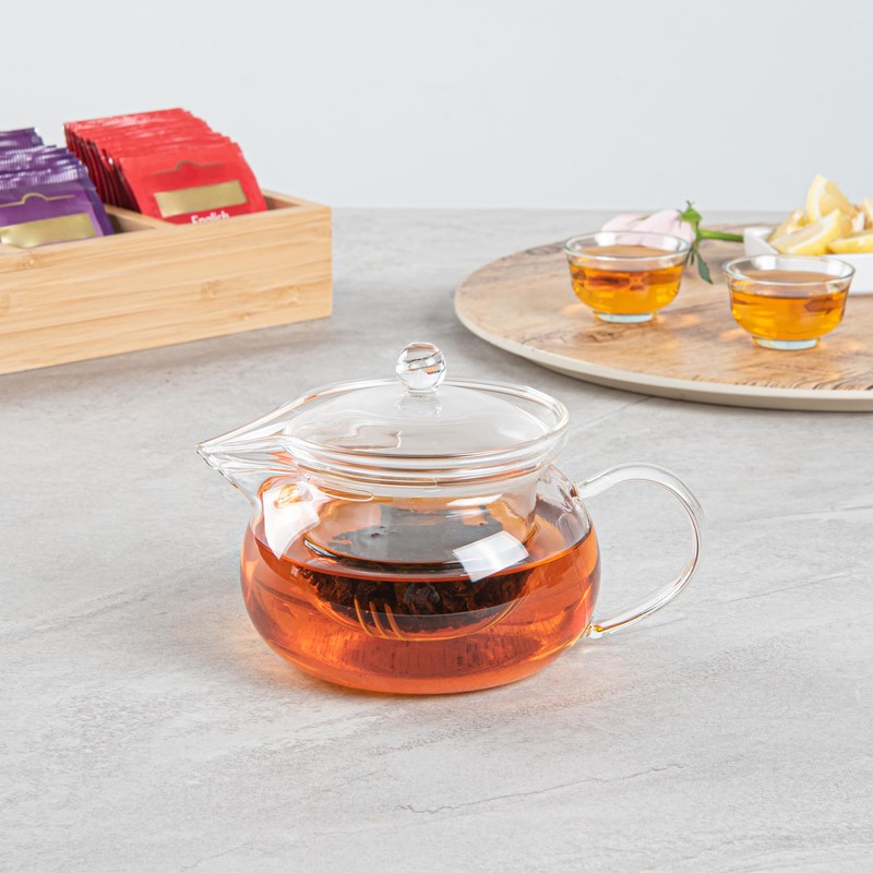 Restaurantware Forma 17 Ounce Glass Teapot 1 Double Wall Glass