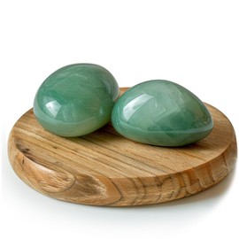 SigMntun SigMntun Polished Aventurine Crystal Stones - 2 Pieces of 1.2-Inch Super Large Handpicked Natural Tumbled Gemstones for Reiki, Chakra Healing, and Home Decor