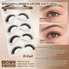 Brown Lashes Strips False Eyelashes D-Curl 12mm Short Fluffy Cat
