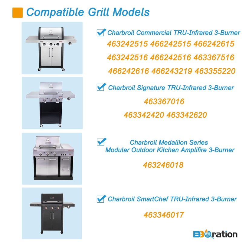 BBQration G466-2400-W1 17" Grill Emitter Replacement Parts for Charbroil TRU-Infrared